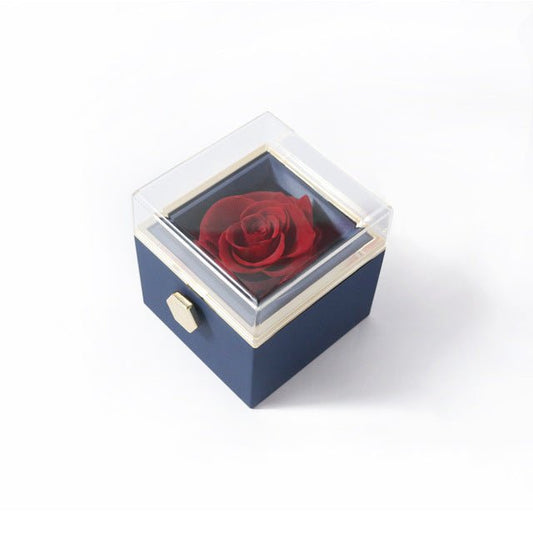 Rotating Flower Rose Jewelry Packaging Box - Noveltify